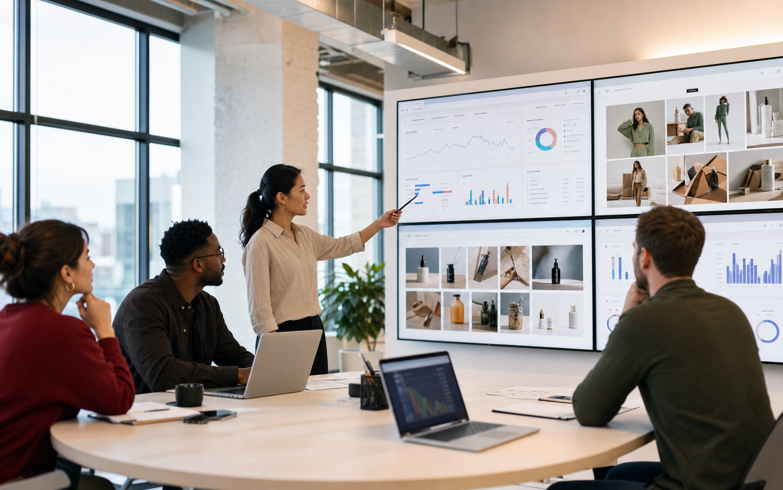 Ecommerce growth team reviewing campaign dashboards
